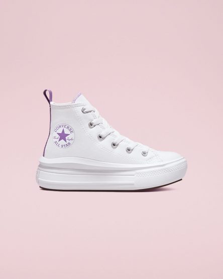 Pantofi Platforma Fete Converse Chuck Taylor All Star Move Inalti Albi Violet Albi | RO SU13YL687